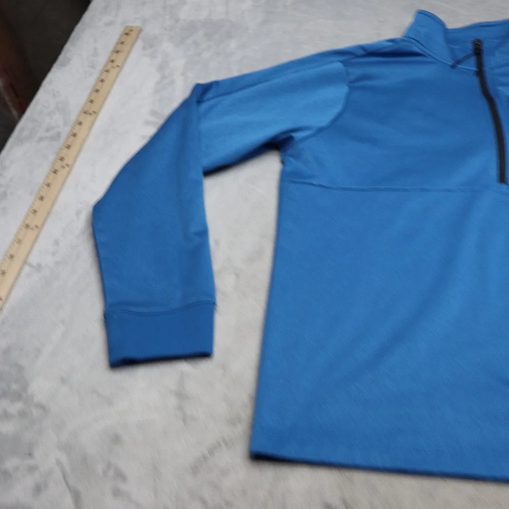 North Face Sweatshirt Mens Large Blue Pioneer Peak 1/4 Zip Pullover Fleece Light